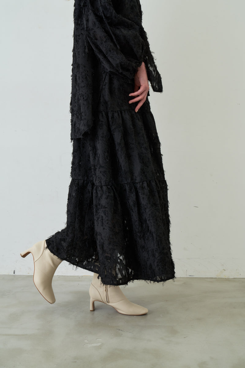 fringe tiered skirt