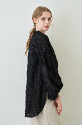 fringe volume sleeve blouse