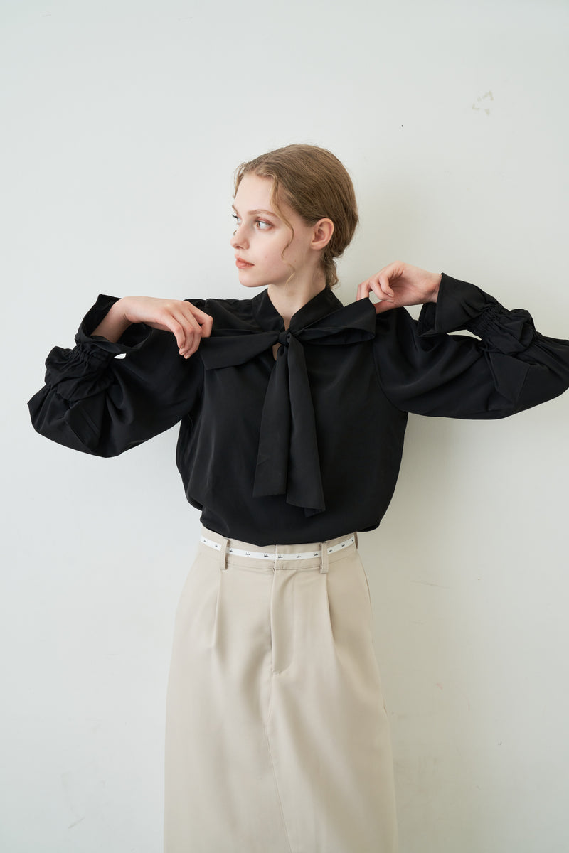 wave sleeve 2way bowtie blouse – idem