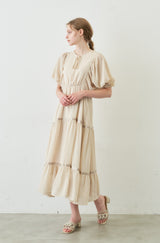 volume sleeve chiffon onepiece