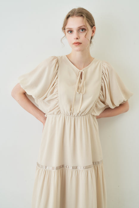 volume sleeve chiffon onepiece
