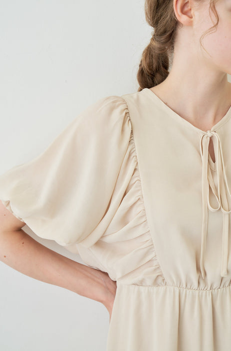 volume sleeve chiffon onepiece