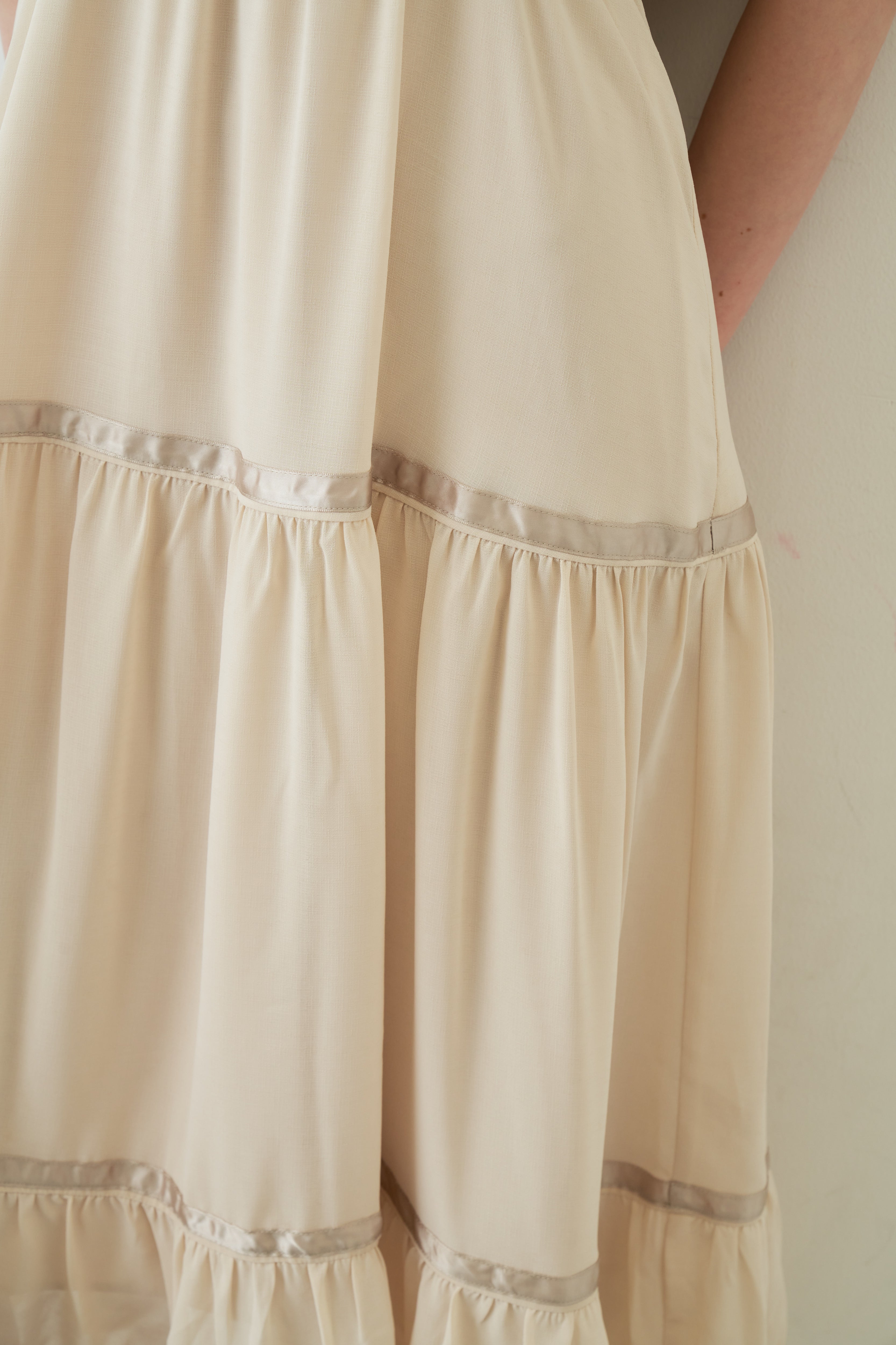 volume sleeve chiffon onepiece