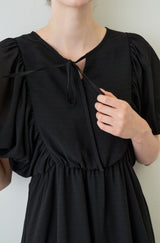 volume sleeve chiffon onepiece