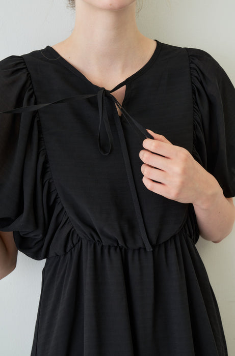 volume sleeve chiffon onepiece