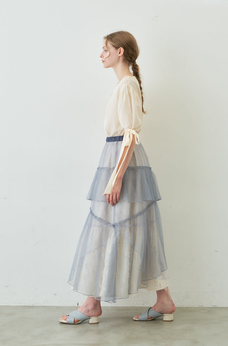 スカート Reversible Tiered Volume Skirt リバーシブルティアード