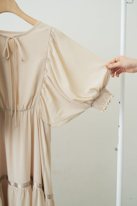volume sleeve chiffon onepiece