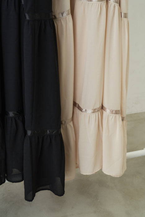 volume sleeve chiffon onepiece