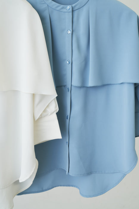 cape layered blouse