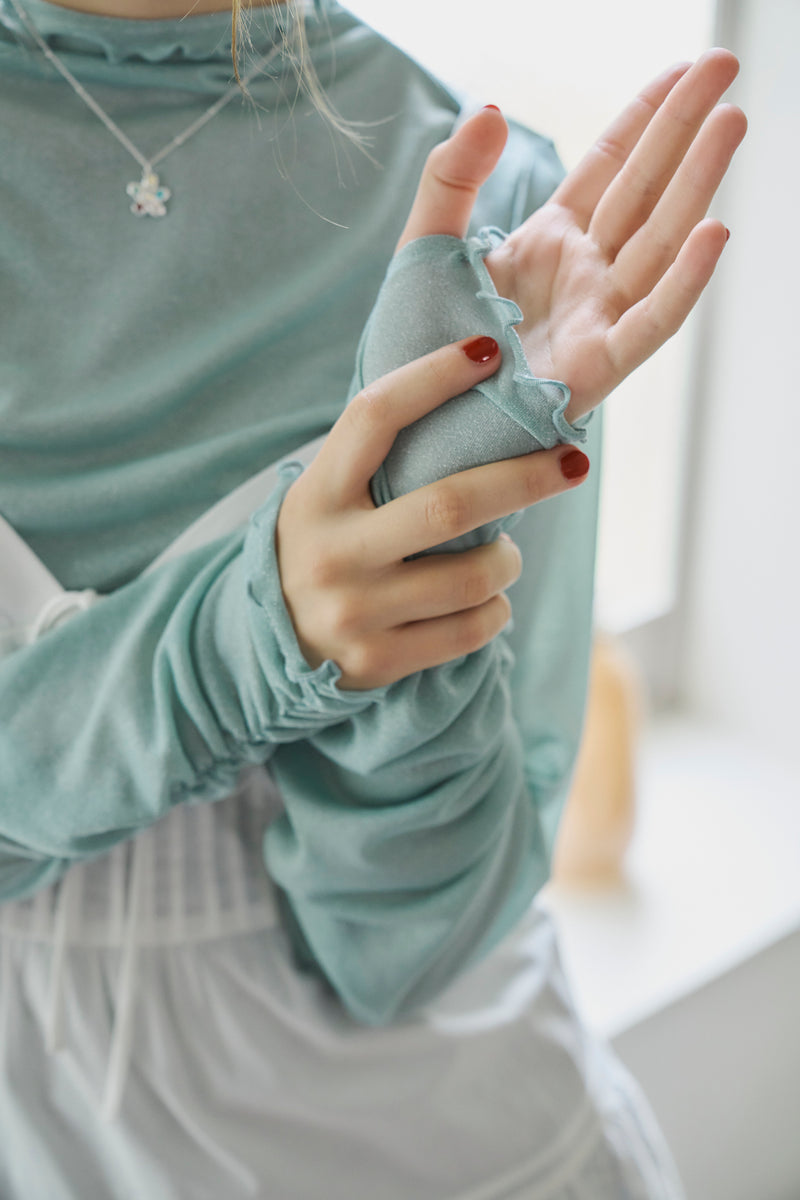 glitter sheer tops