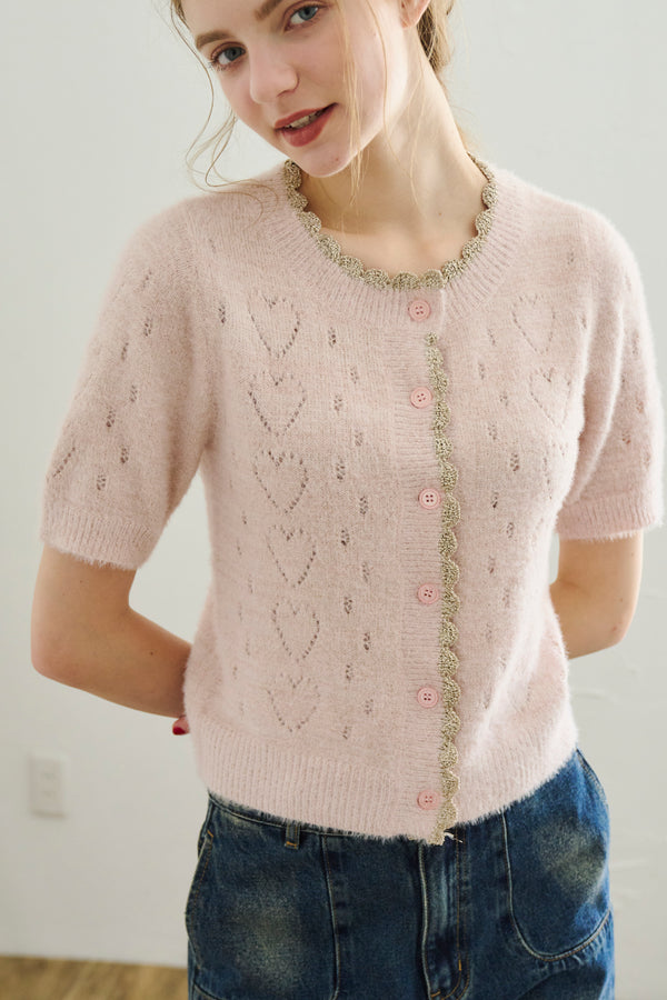 lovely heart knit cardigan