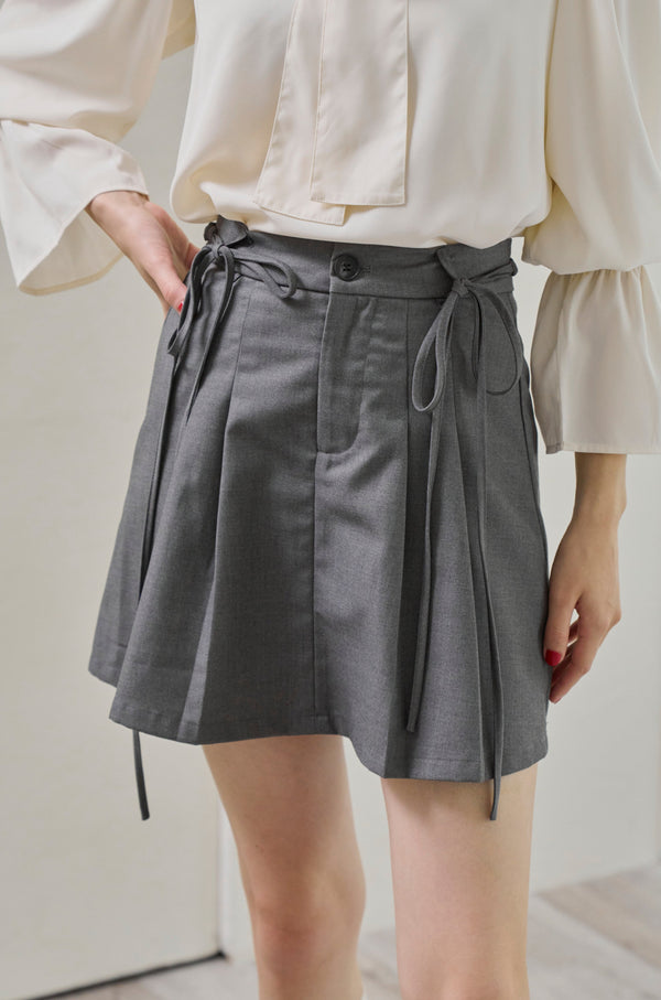 2way ribbon belt mini skirt