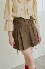 2way ribbon belt mini skirt