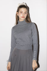 lace up ribbon turtle knit (NEW COLOR)