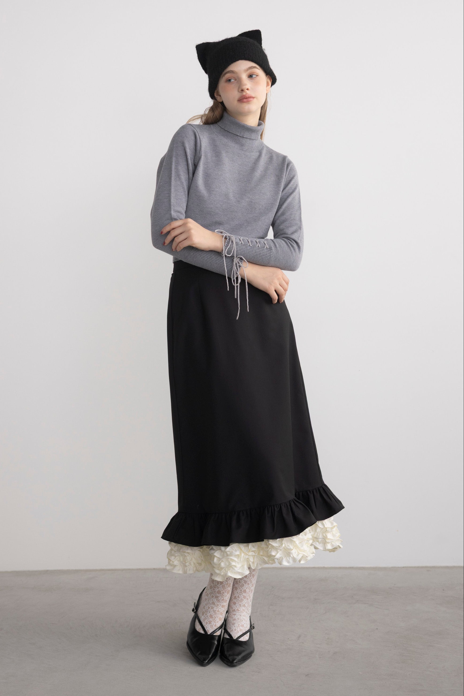 blooming frill long skirt【セットアップ着用可能】
