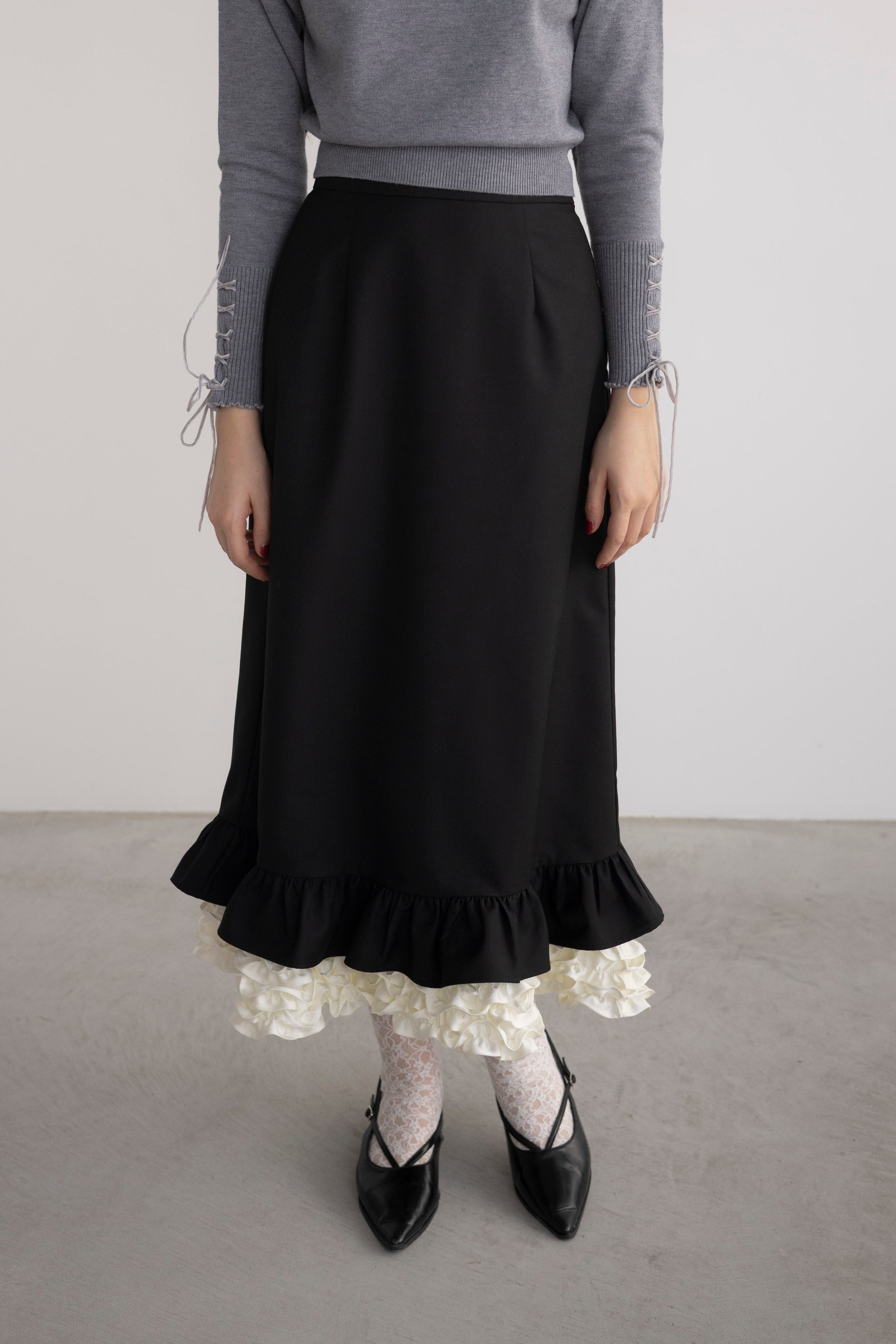 blooming frill long skirt【セットアップ着用可能】