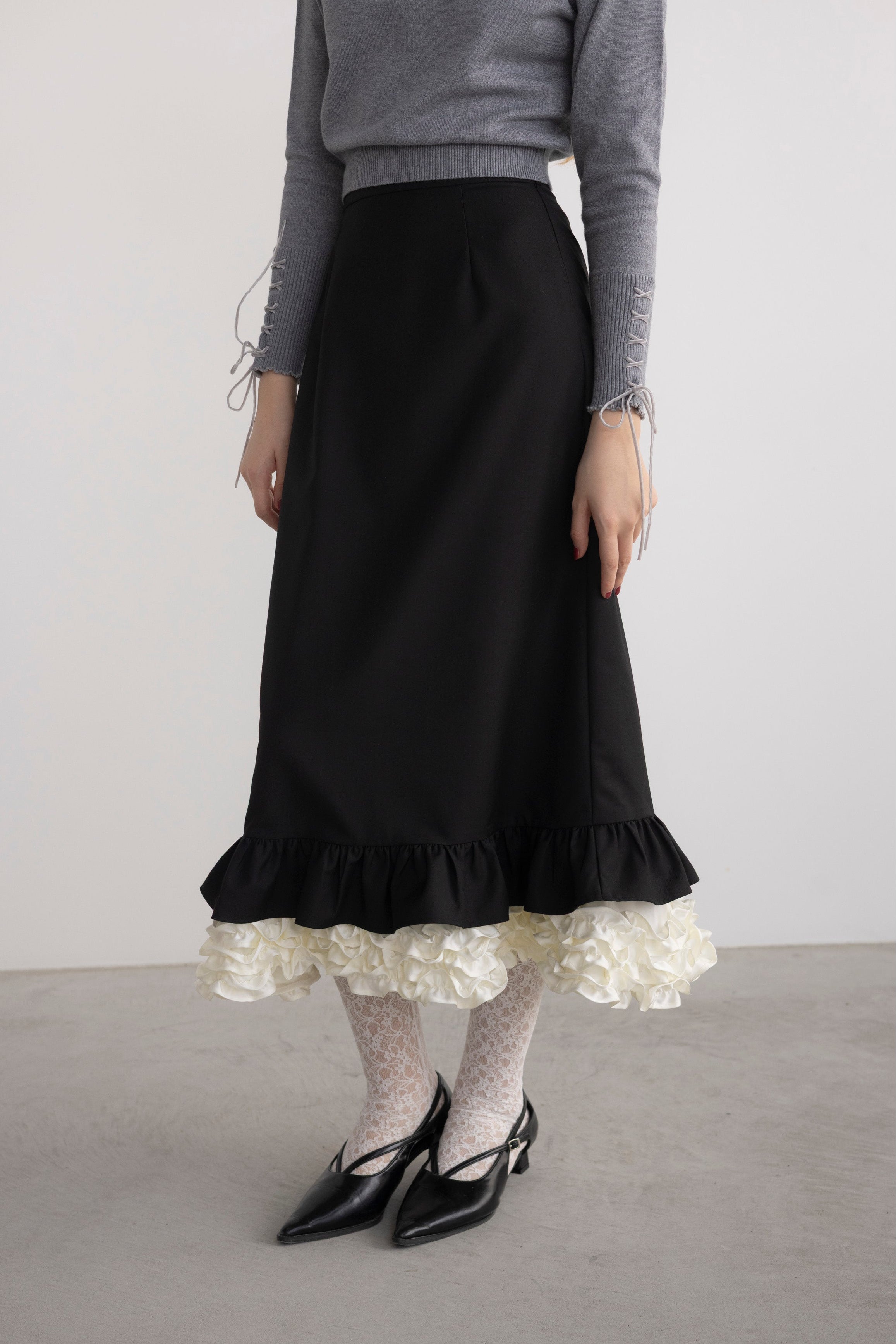 blooming frill long skirt【セットアップ着用可能】