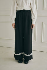 roll up lace wide pants