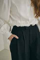 roll up lace wide pants