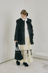 heart × belt suede shoulder bag