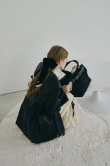 heart × belt suede shoulder bag