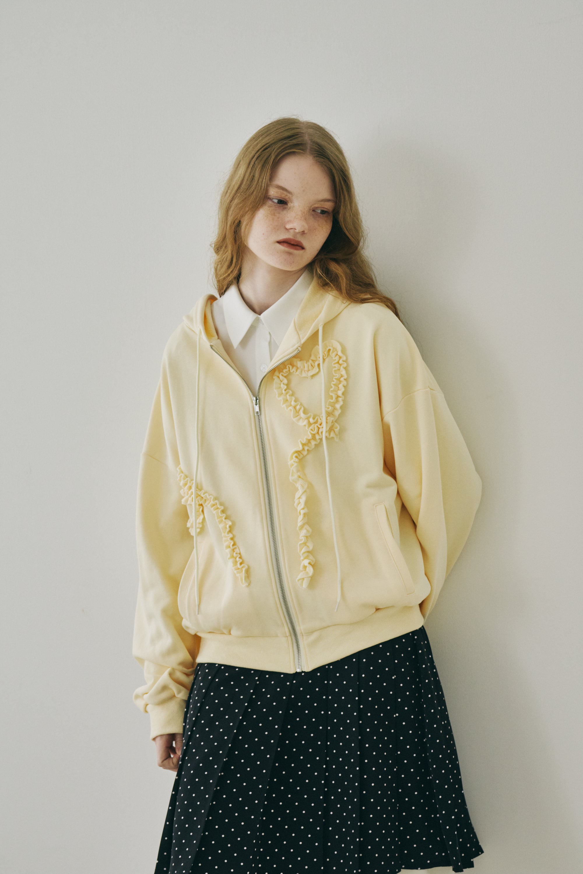 heart frill hoodie