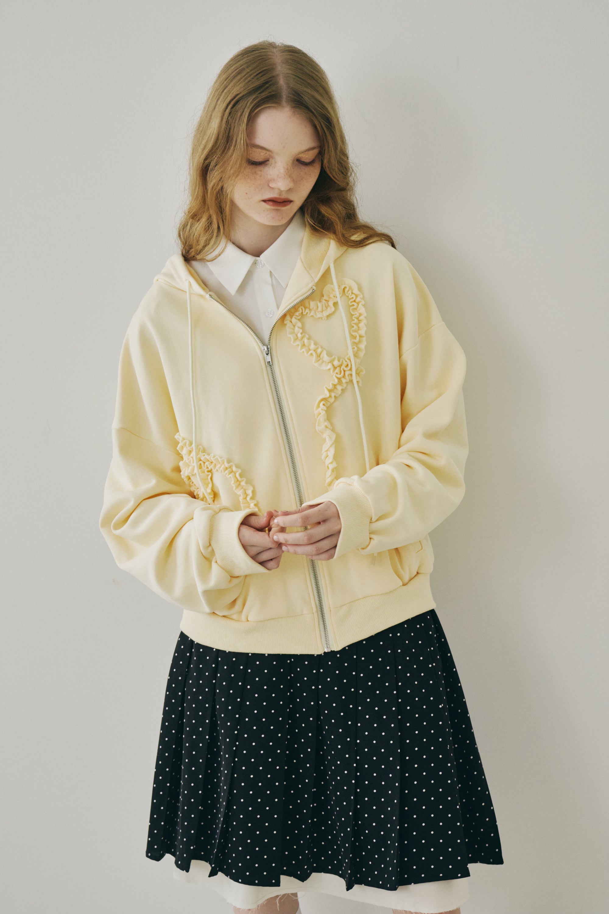 heart frill hoodie