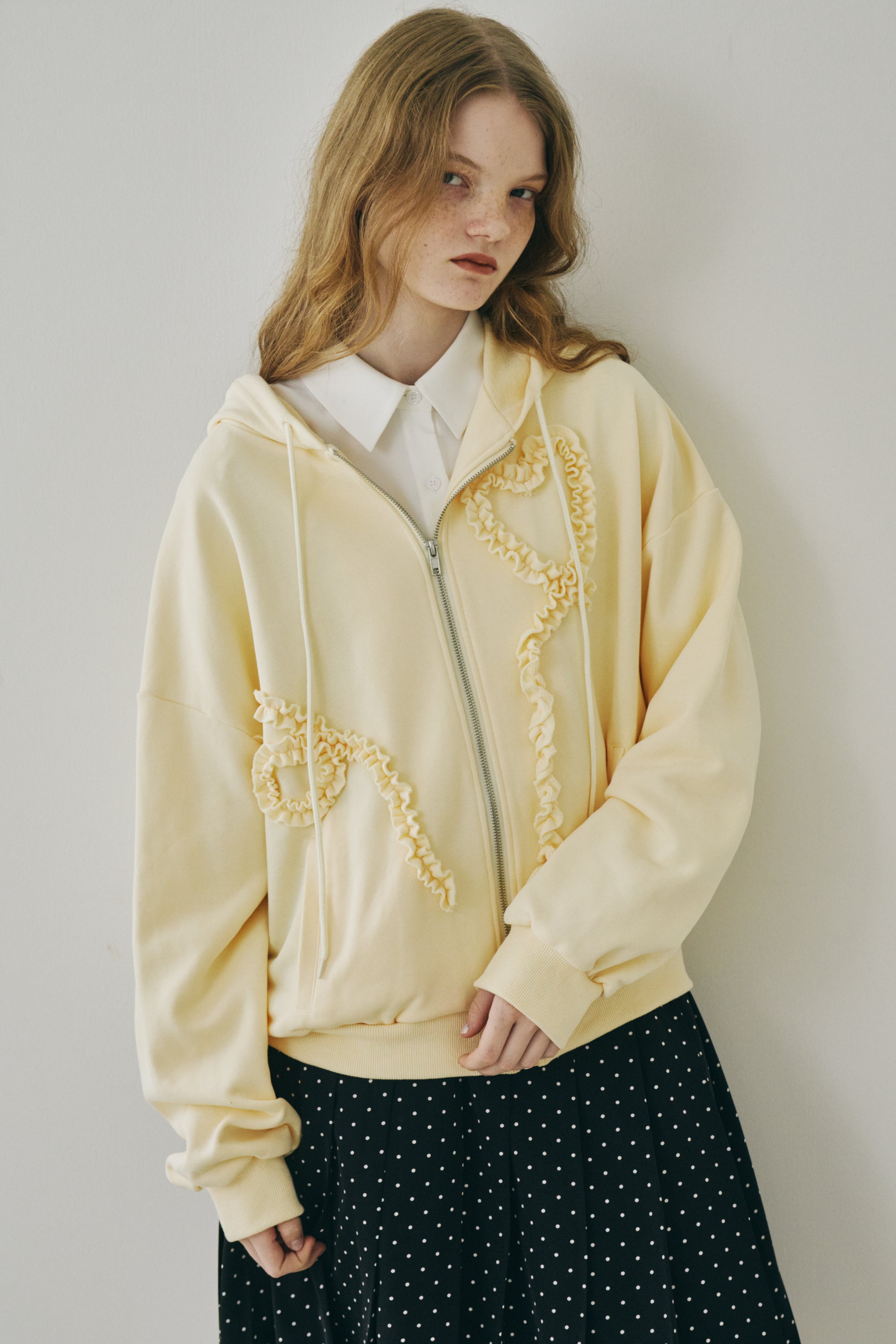 heart frill hoodie