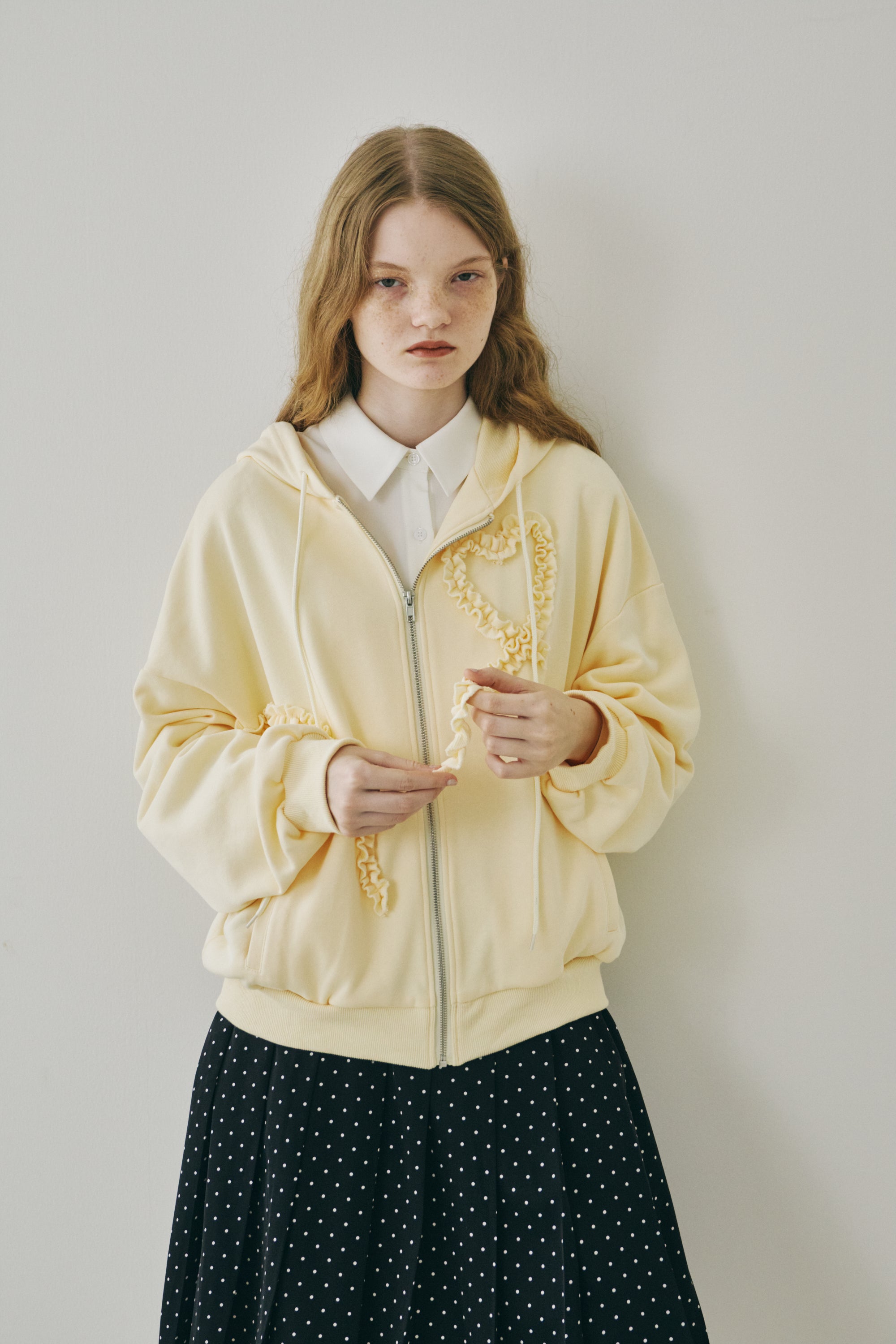 heart frill hoodie
