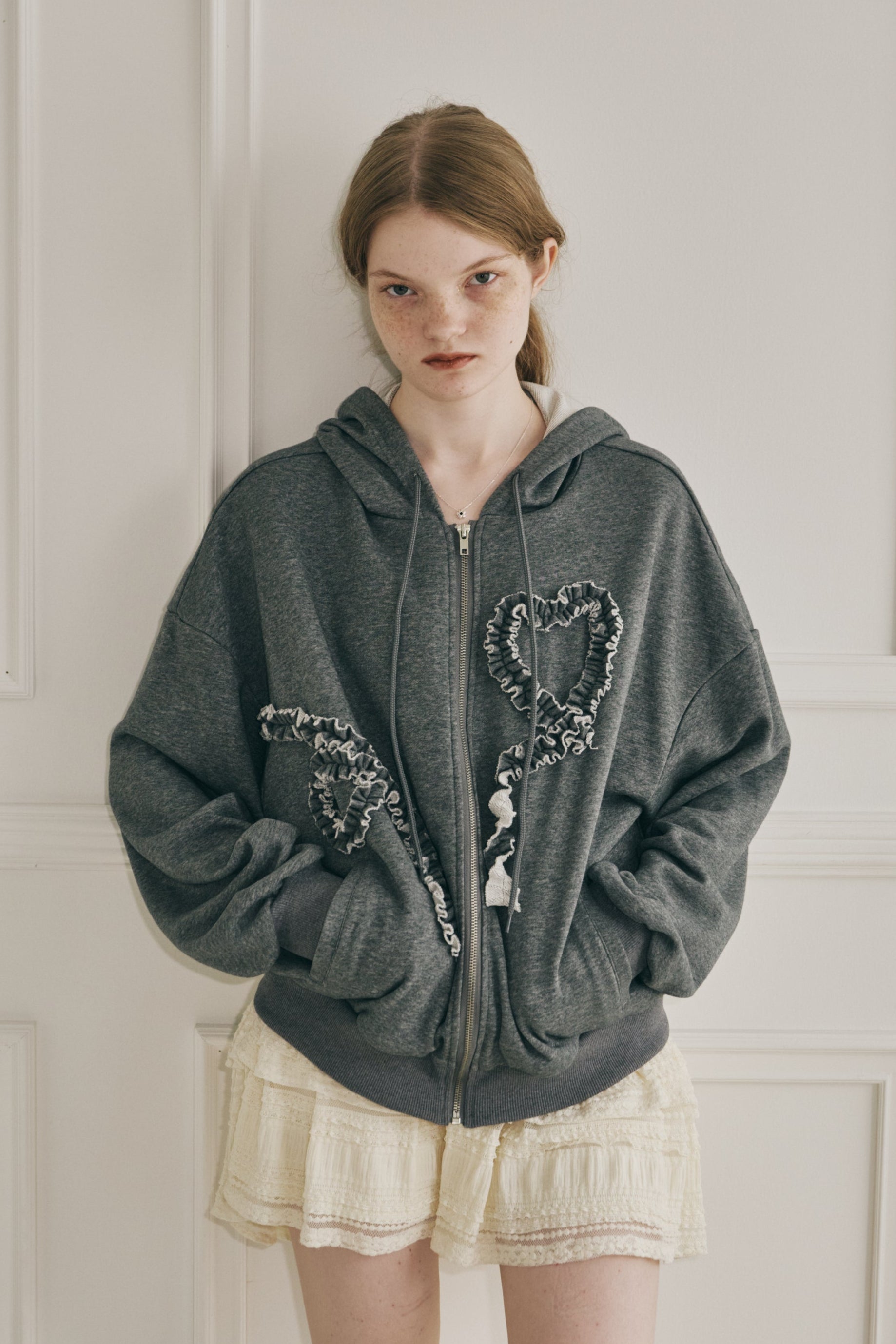 heart frill hoodie