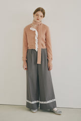 roll up lace wide pants