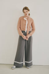 roll up lace wide pants