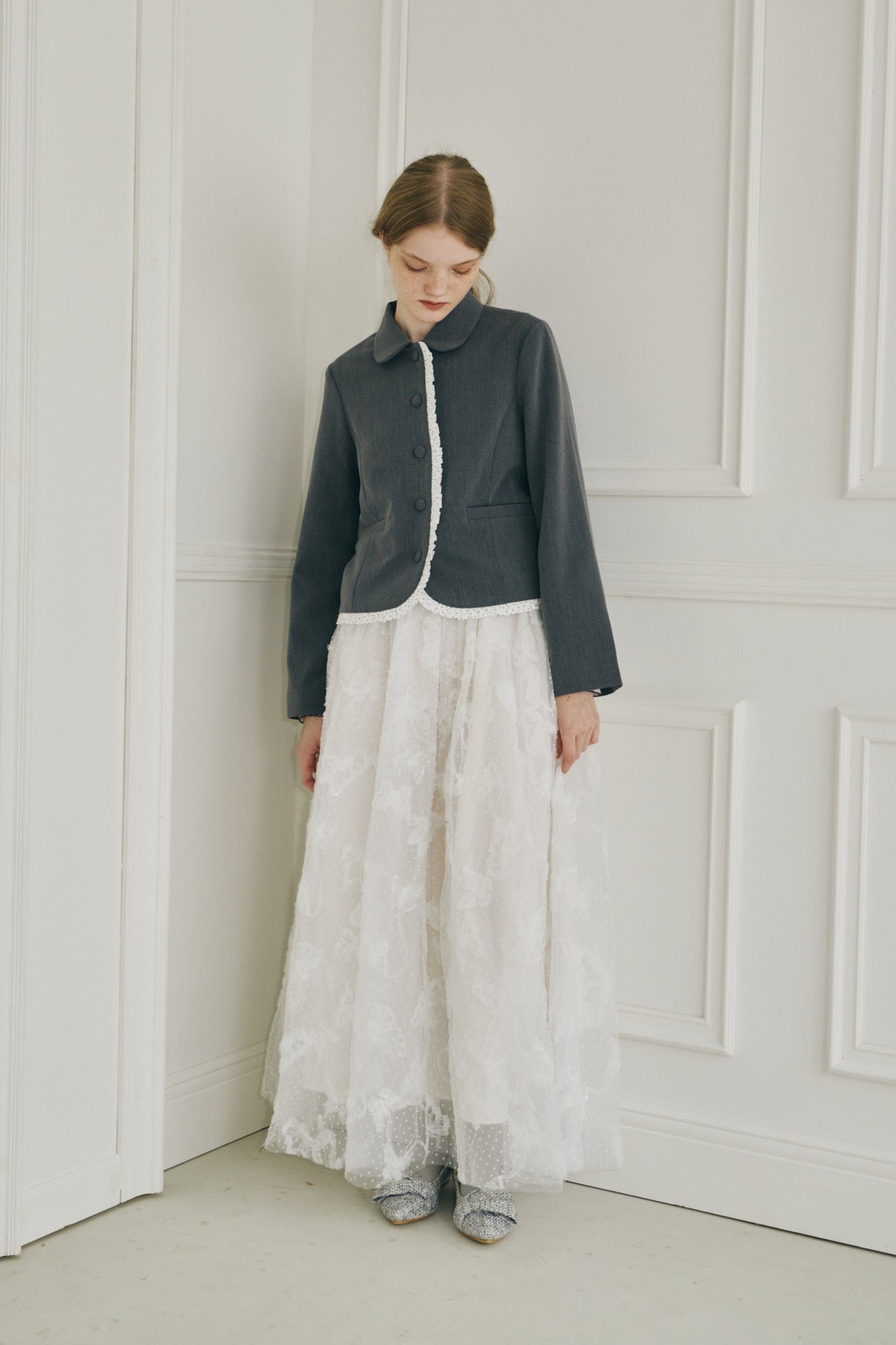 volume tulle butterfly dot skirt – idem