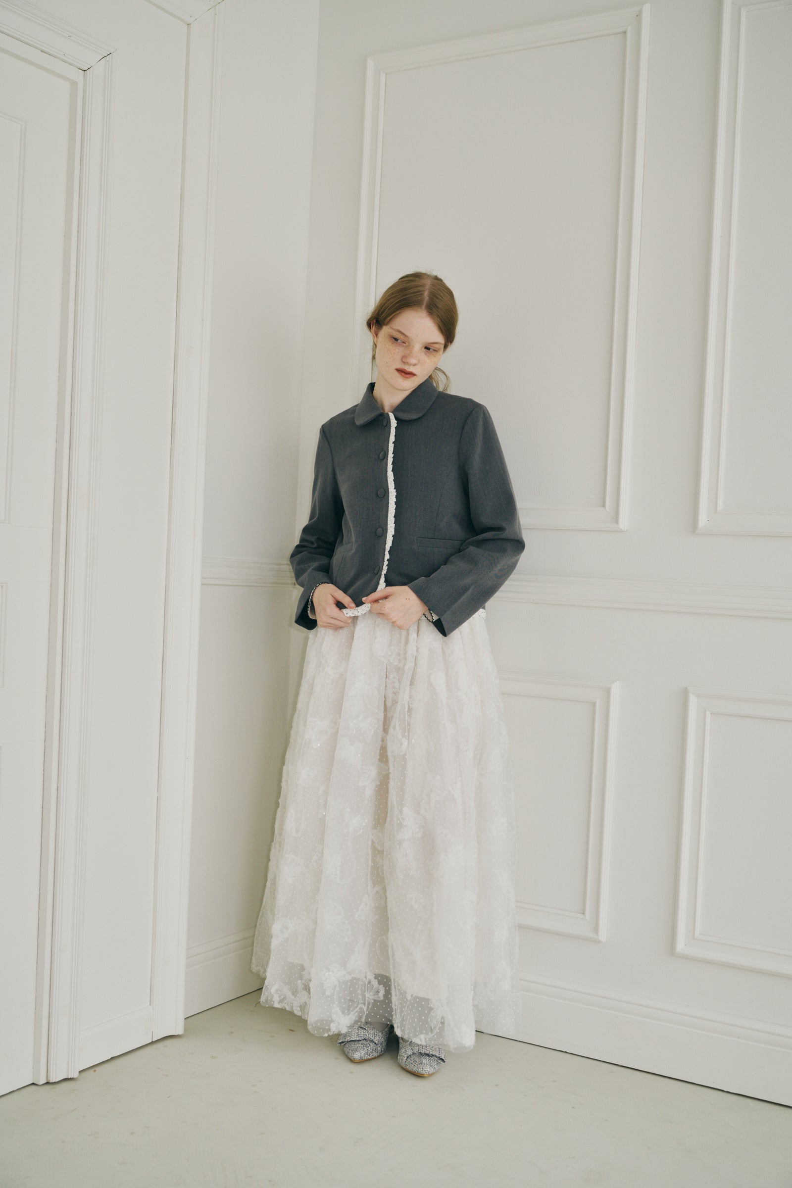 volume tulle butterfly dot skirt – idem