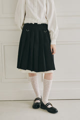layered medium pleats skirt