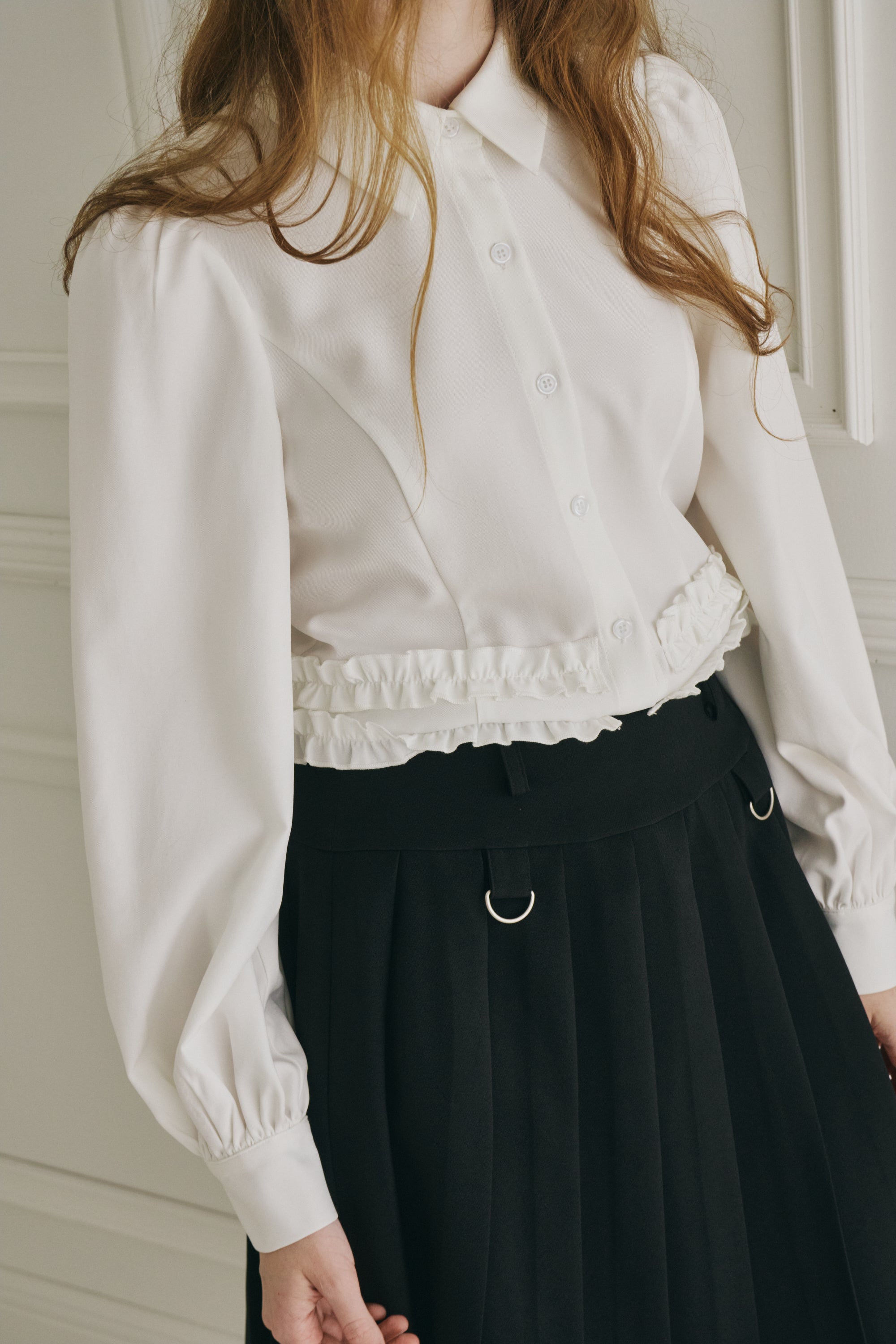 layered medium pleats skirt