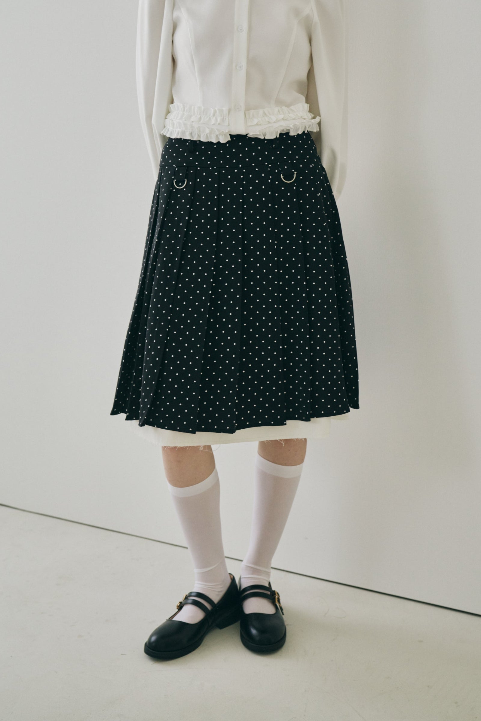 layered medium pleats skirt – idem