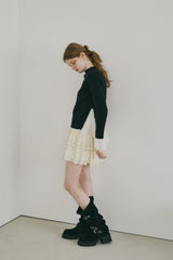 lace slit knit tops