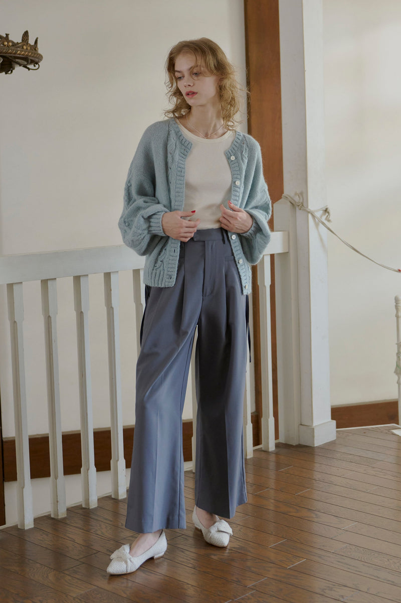 ribbon tuck pants