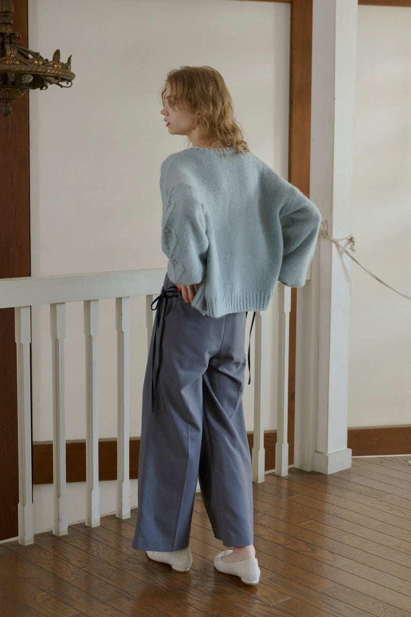 ribbon tuck pants