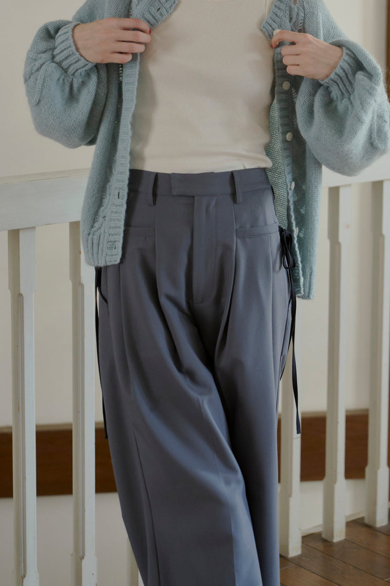 ribbon tuck pants