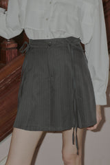 2way ribbon belt mini skirt