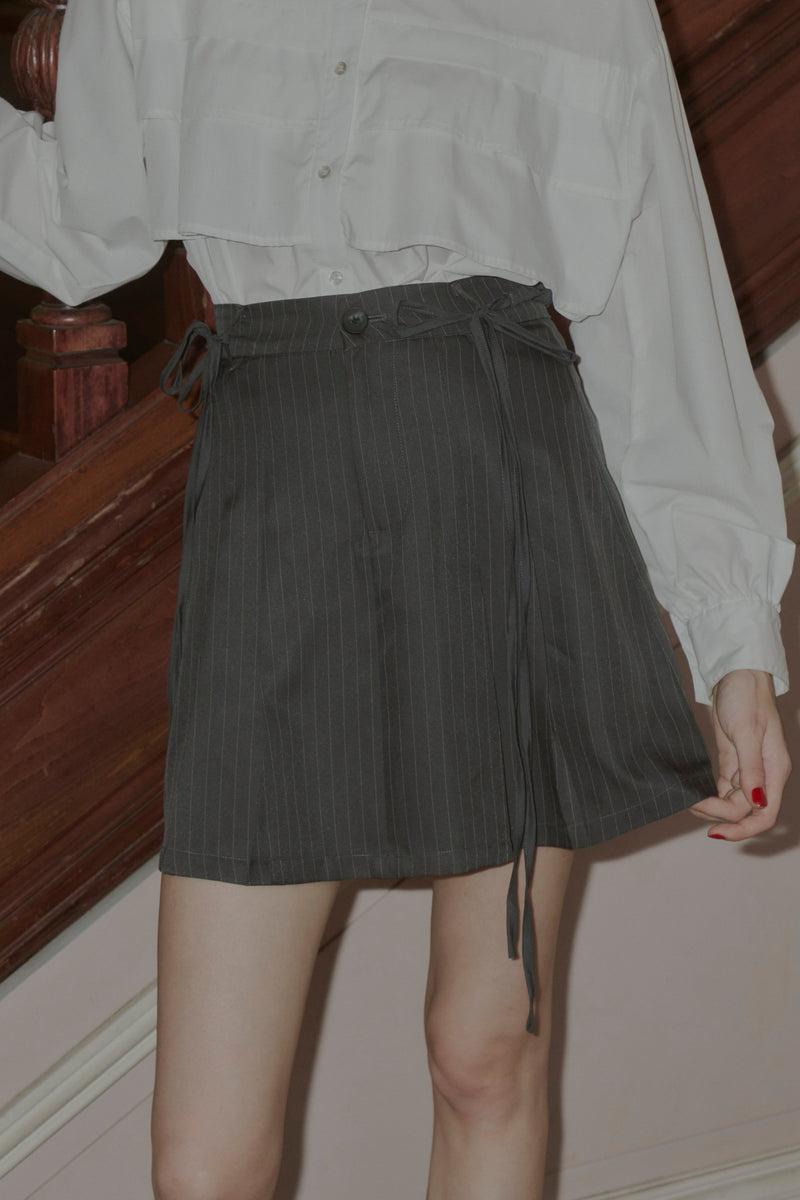 2way ribbon belt mini skirt