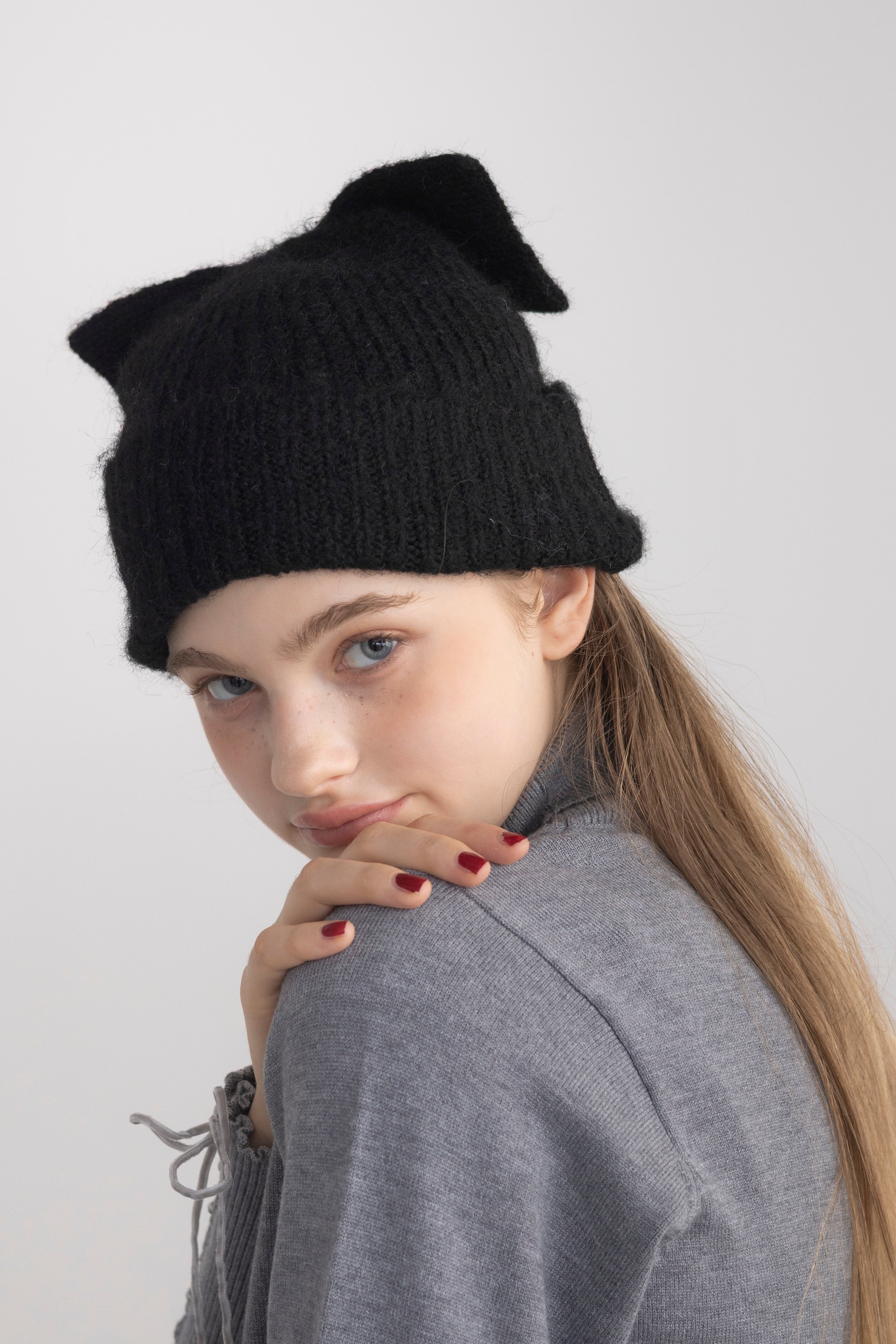ribbon knit beanie