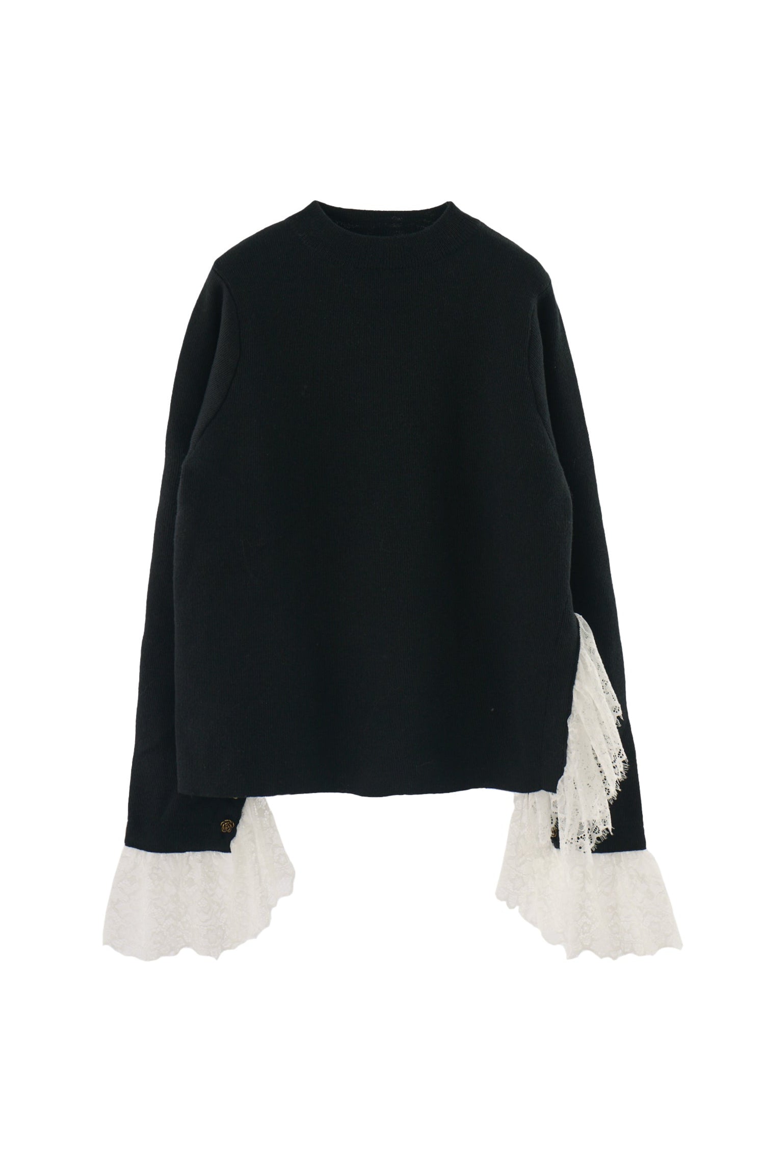 lace slit knit tops