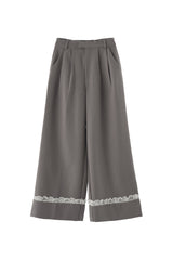 roll up lace wide pants