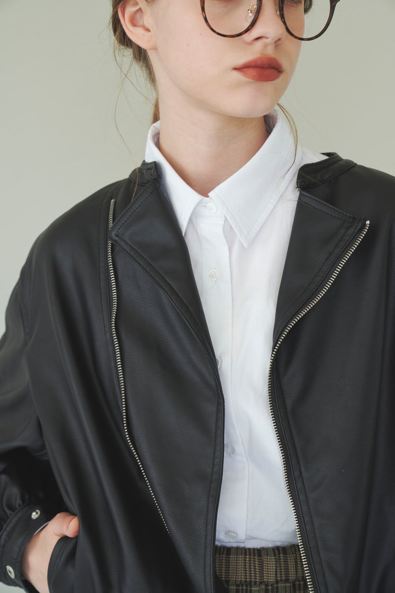 vegan leather blouson