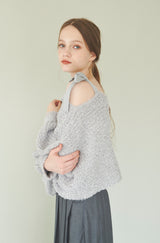 tape yarn 2way knit cardigan