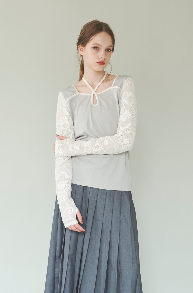 lace unique neck tops