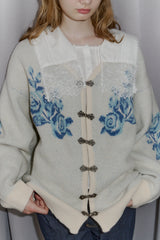 vintage square lace collar blouse